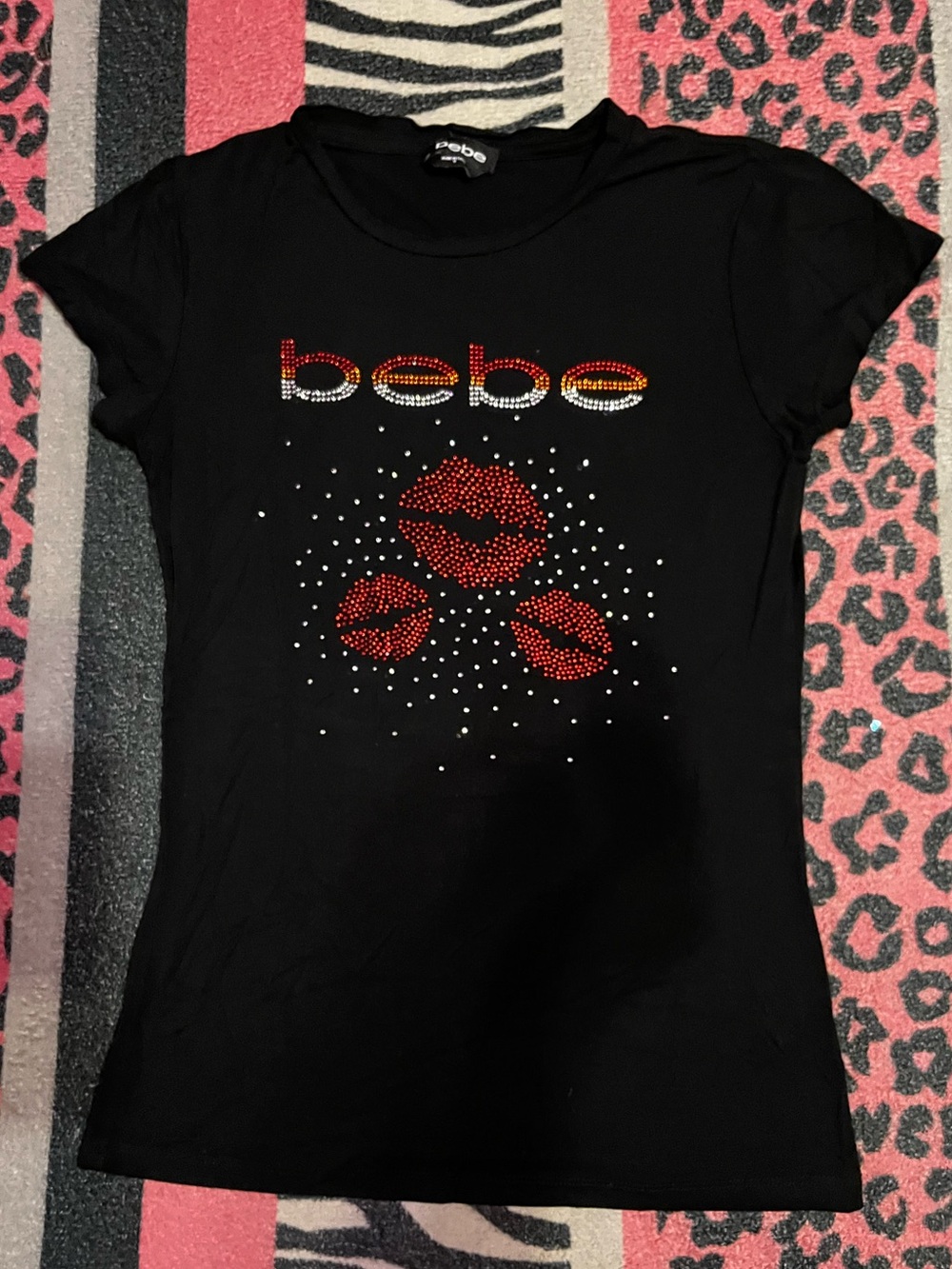 Vintage Bebe fitted rhinestone shirt